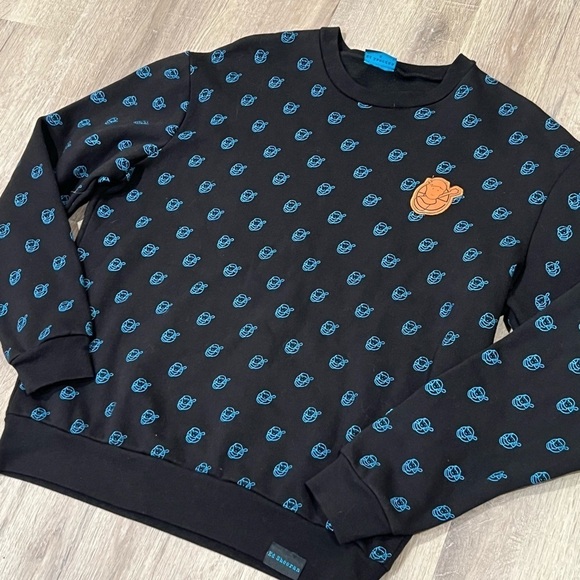 Women’s S Ed Sheeran Face Pattern Leather Patch Crewneck Official Concert Merch - Picture 2 of 7